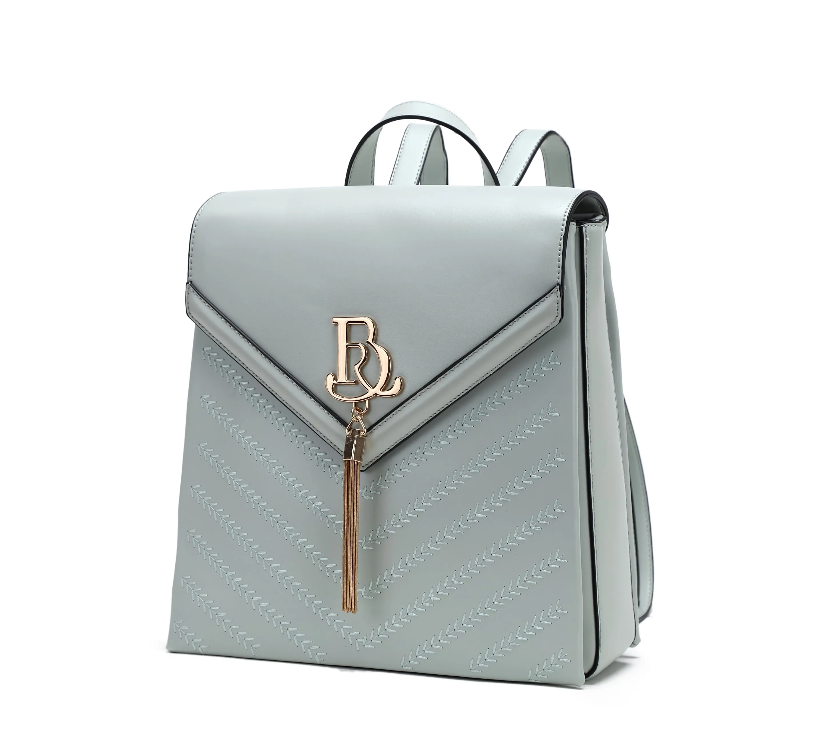 Fashion Form Party Style Brangio Elegant Embossed Backpack with Tassel Charm