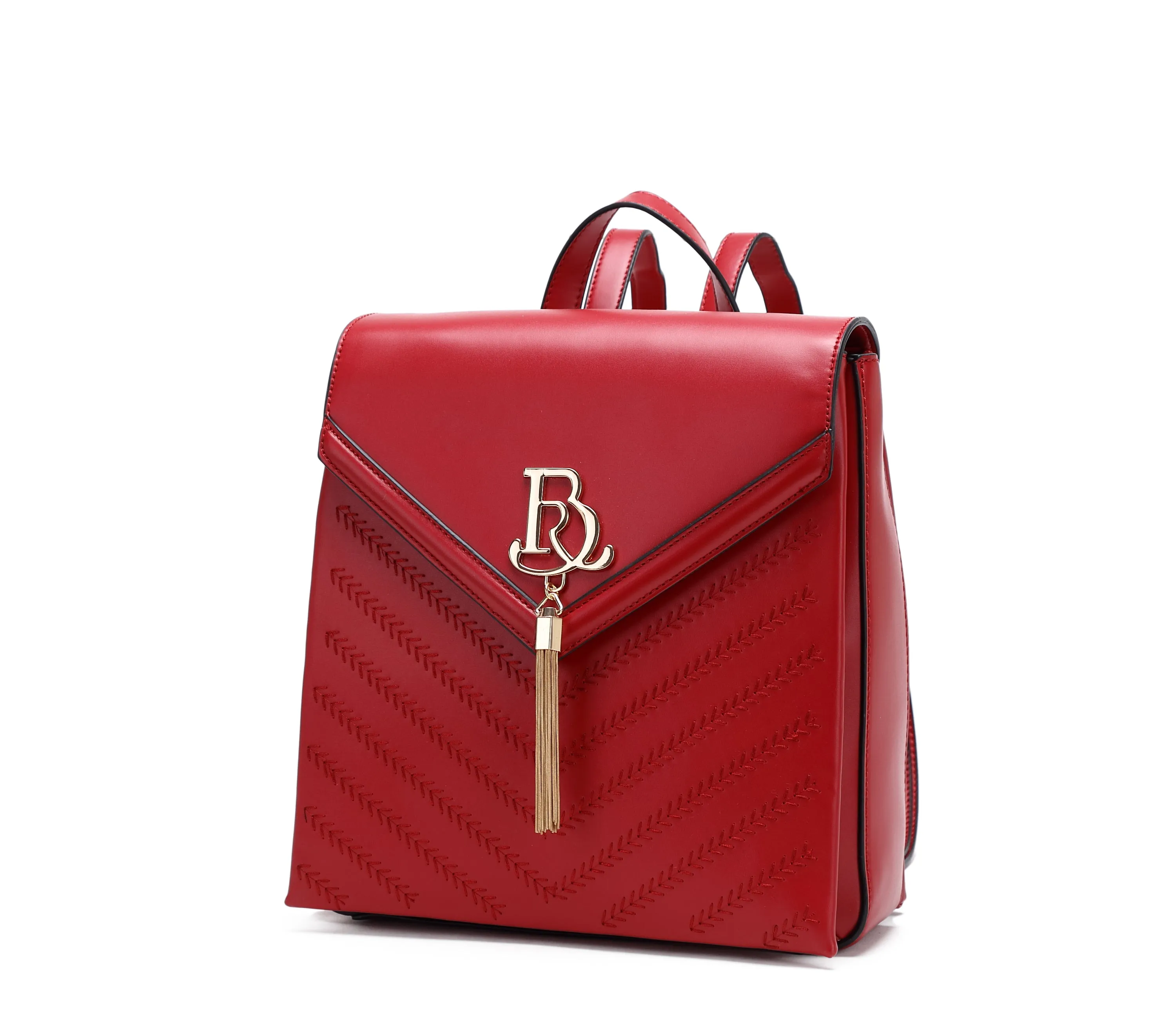 Comfortable Design Brangio Elegant Embossed Backpack with Tassel Charm