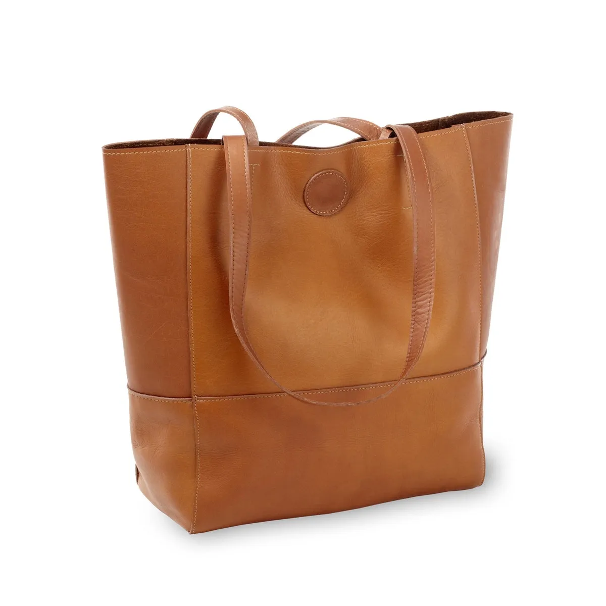 Sleek Utility Elegant Finish Vertical Leather Kate Tote