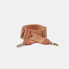 Effortless Organizer Weekend Style Webbing Strap In Webbing Fabric With Pebbled Leather Trim - Desert Sun