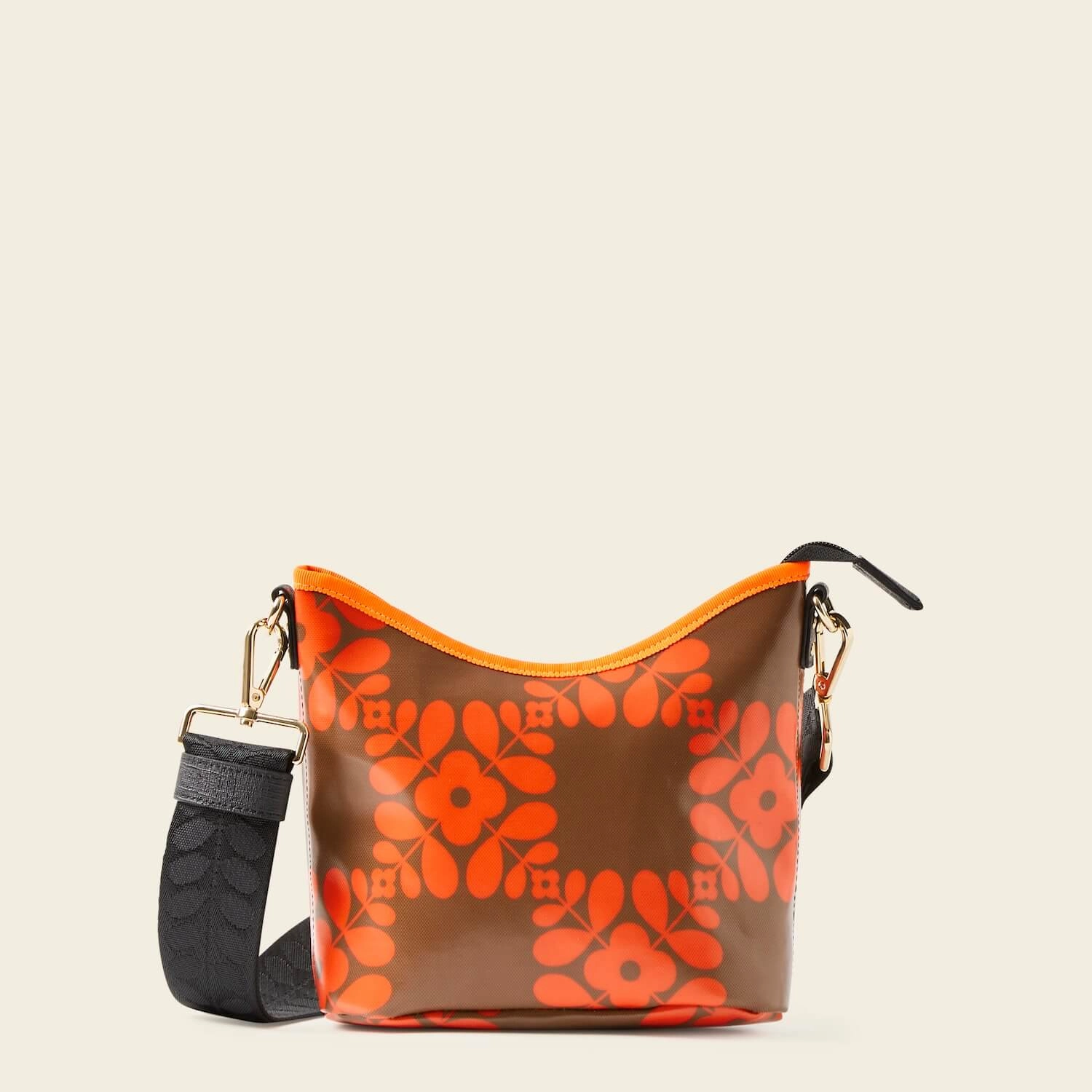 Travel convenience Carrymin Crossbody - Lattice Flower Tile Conker