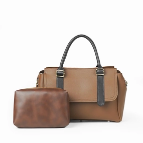 Premium Look Milly set of 2 bag brown & black