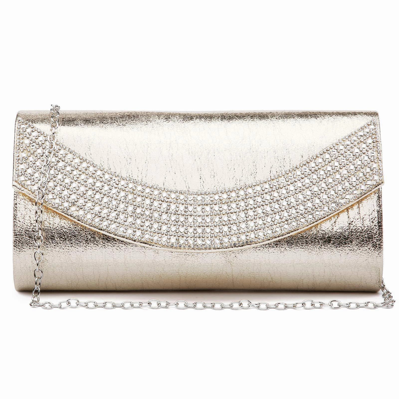 Dazzling Accent Modern Aesthetic PU Leather Rhinestone Evening Bags Formal Wedding Party Purse Dasein