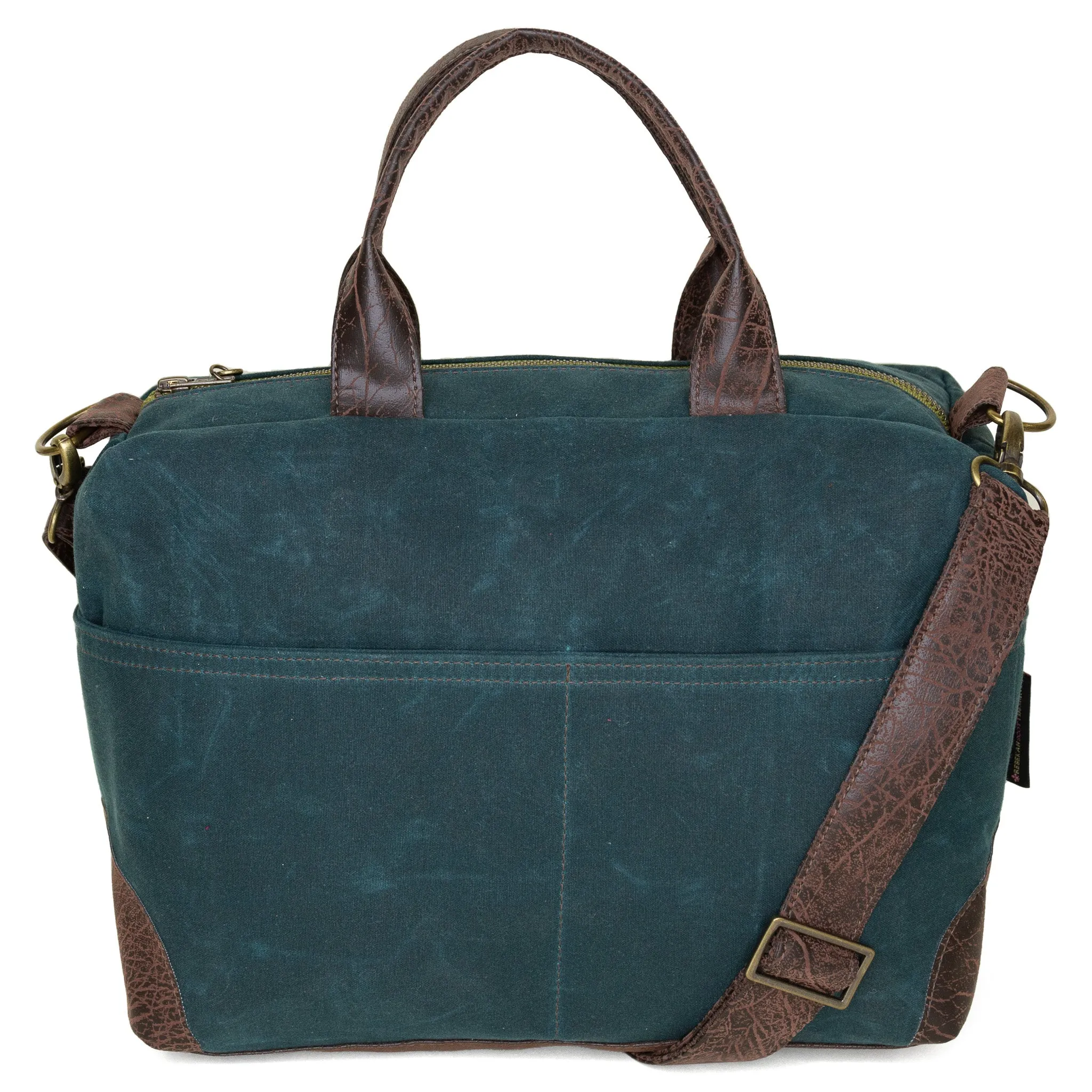 Poppi Premier Purse: Deep Teal Waxed Canvas Timeless Functionality Casual Everyday