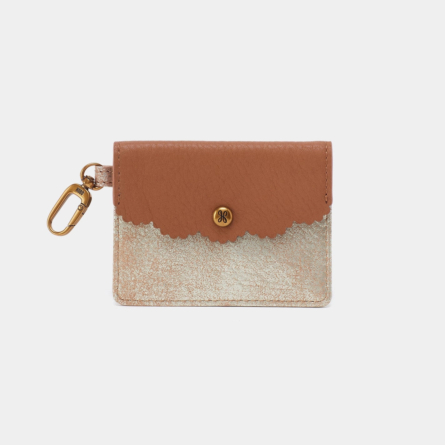 Tabby Flap Card Case In Metallic Leather - Saddle Stardust Classic travel wallet