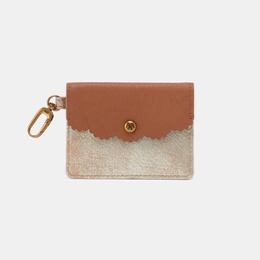 Tabby Flap Card Case In Metallic Leather - Saddle Stardust Classic travel wallet