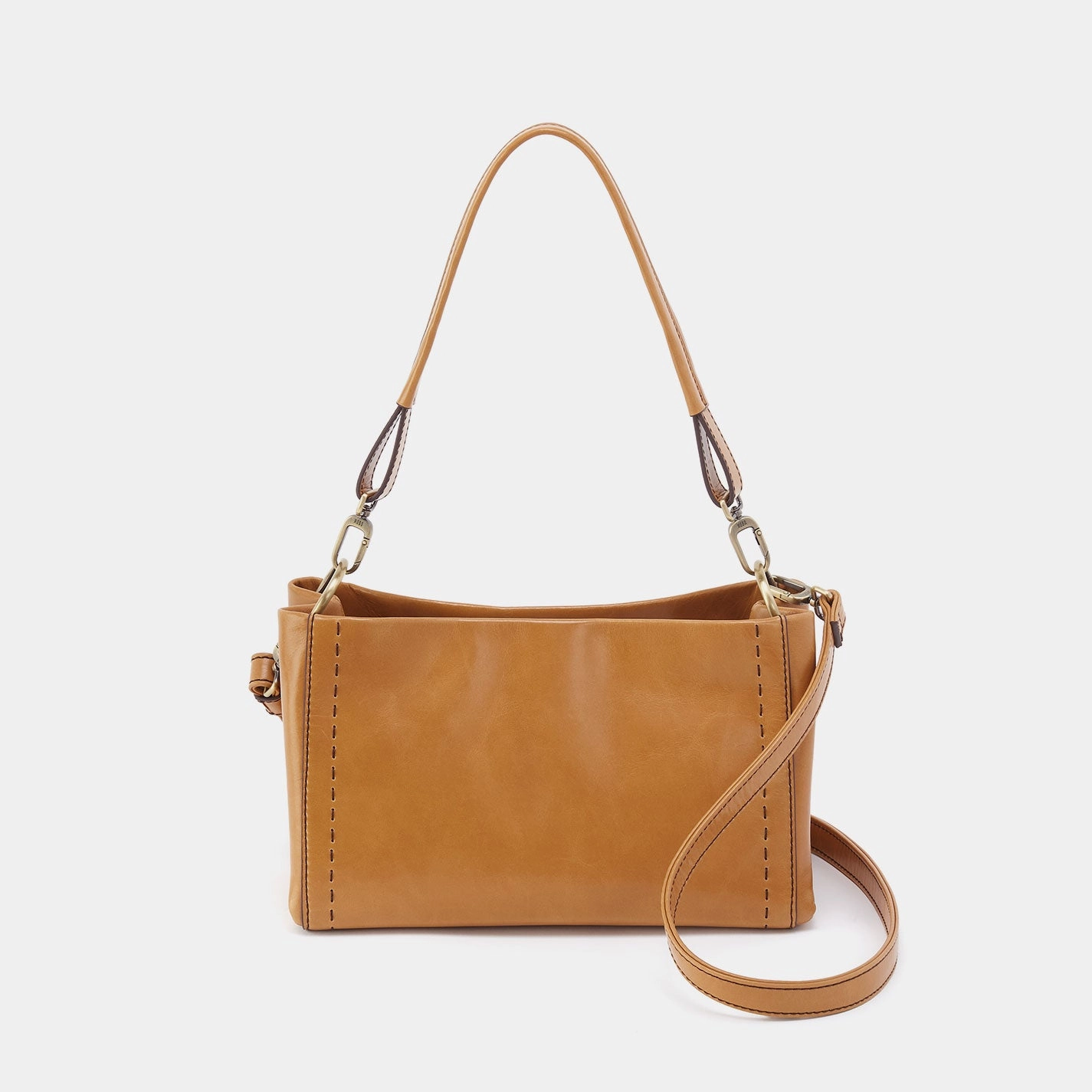 Urban Adventure Seneca Shoulder Crossbody In Polished Leather - Natural