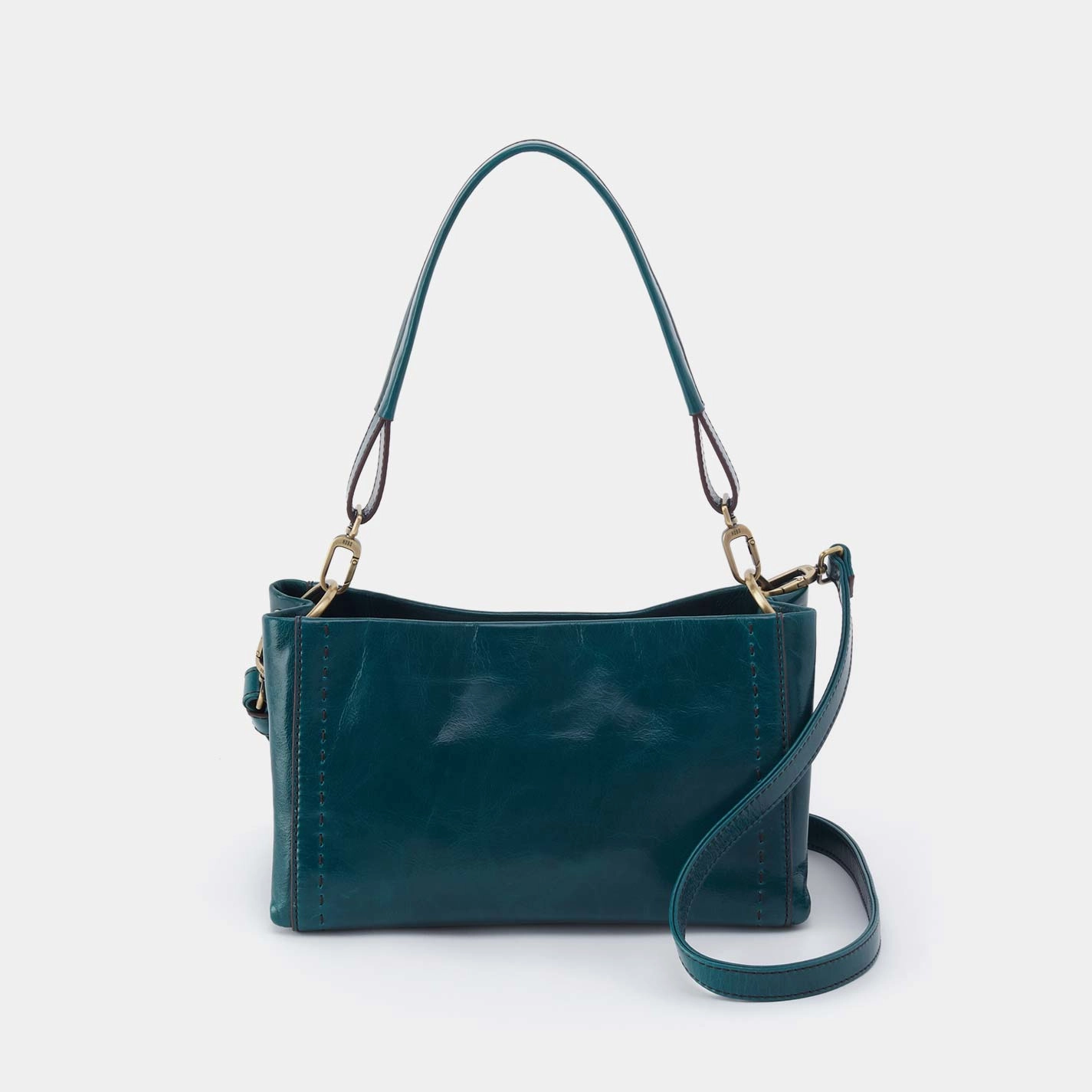 Stylish Companion Seneca Shoulder Crossbody in Polished Leather - Wild Bluegrass