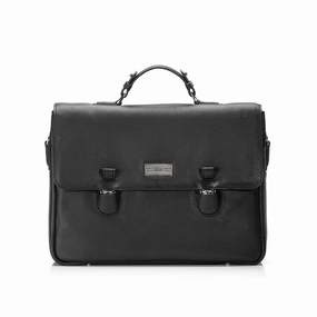 Trendy Journey Portable Organizer Hudson Tuck-Lock Attach?? - Black Leather Briefcase