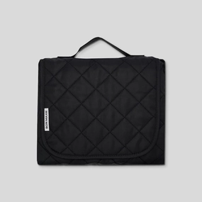 Practical Functionality Holiday Travel Quilted Change Mat Nappy Clutch in washable nylon -- Black