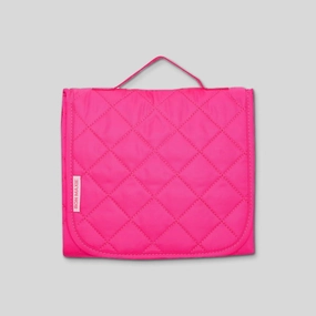Durable Travel Stylish Gear Quilted Change Mat Nappy Clutch in washable nylon -- Neon Pink