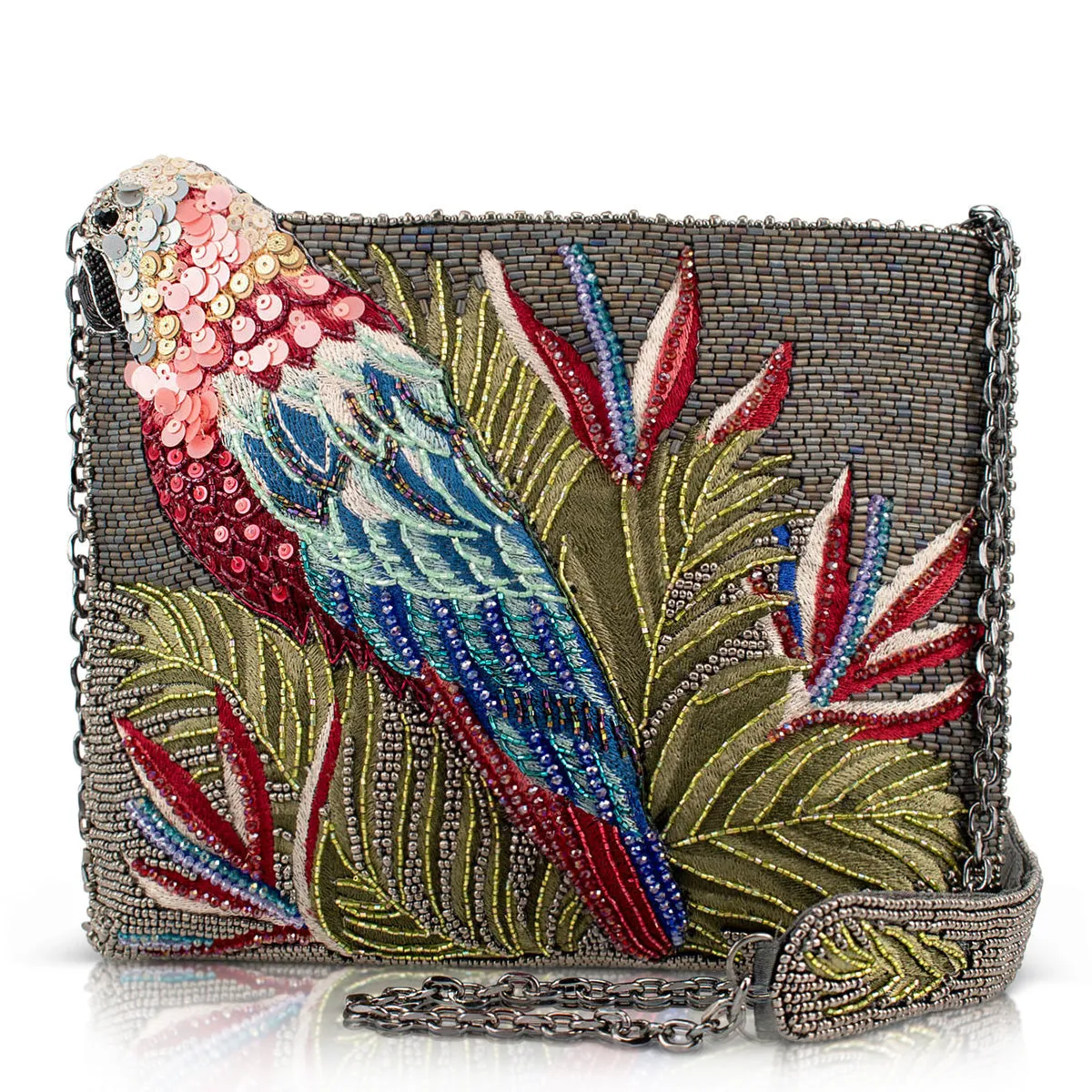 Rainforest Parrot Crossbody Handbag Soft Lining