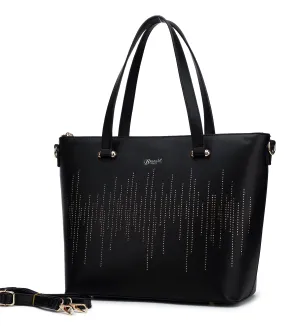 Minimal Geometry Fashion Geometry Rainy Night Vegan Leather Tote Bag