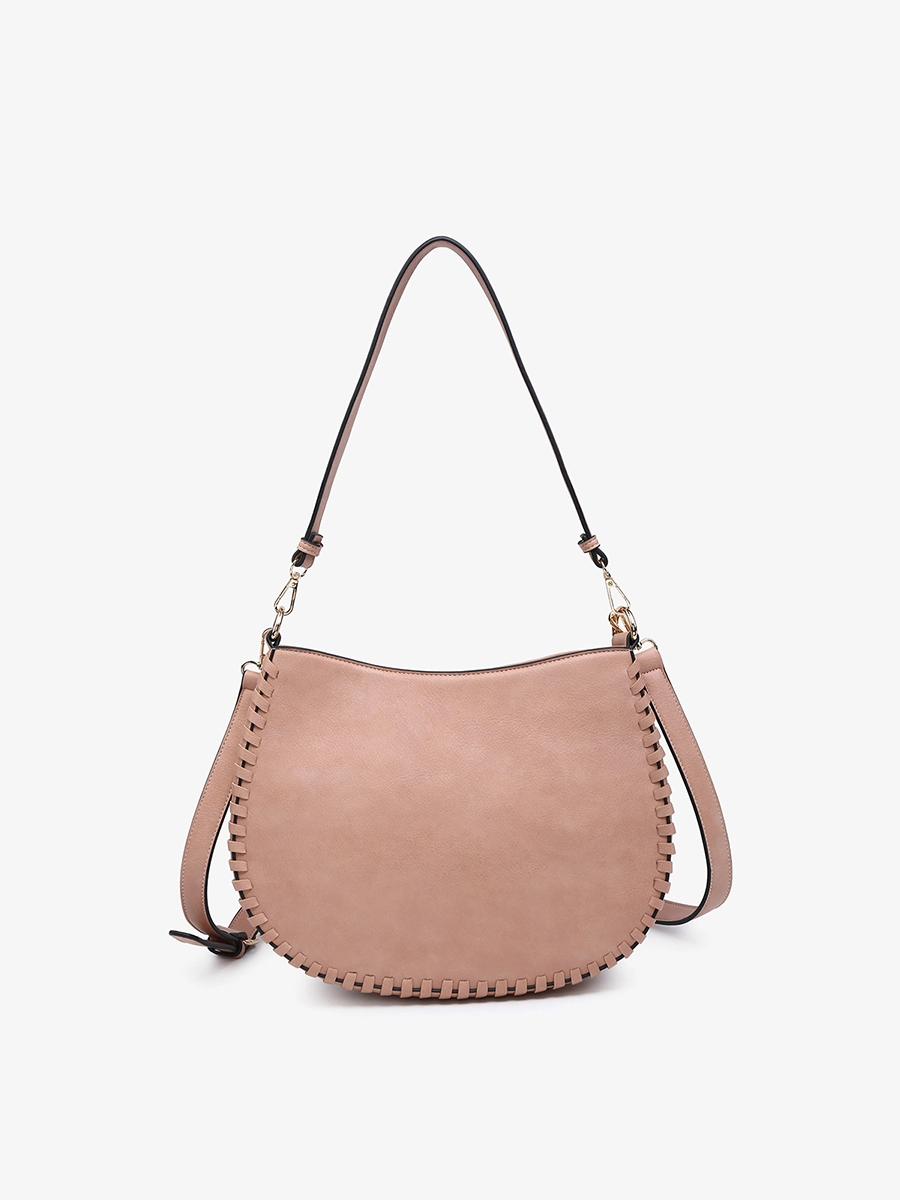 Raquel Vegan Whipstitch Saddle Bag Luxury Finish Evening Style