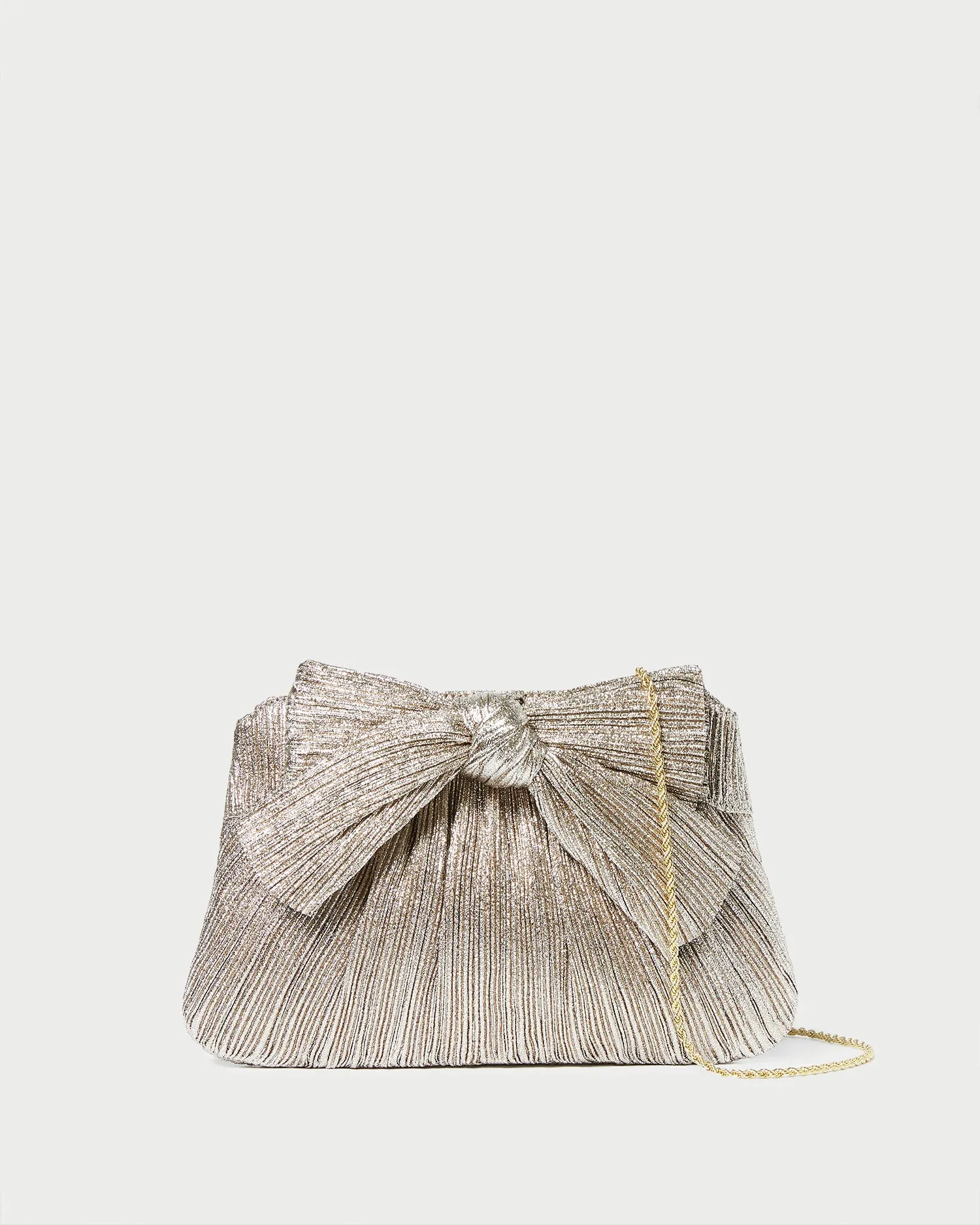 Sophisticated handbag Rayne Champagne Bow Clutch