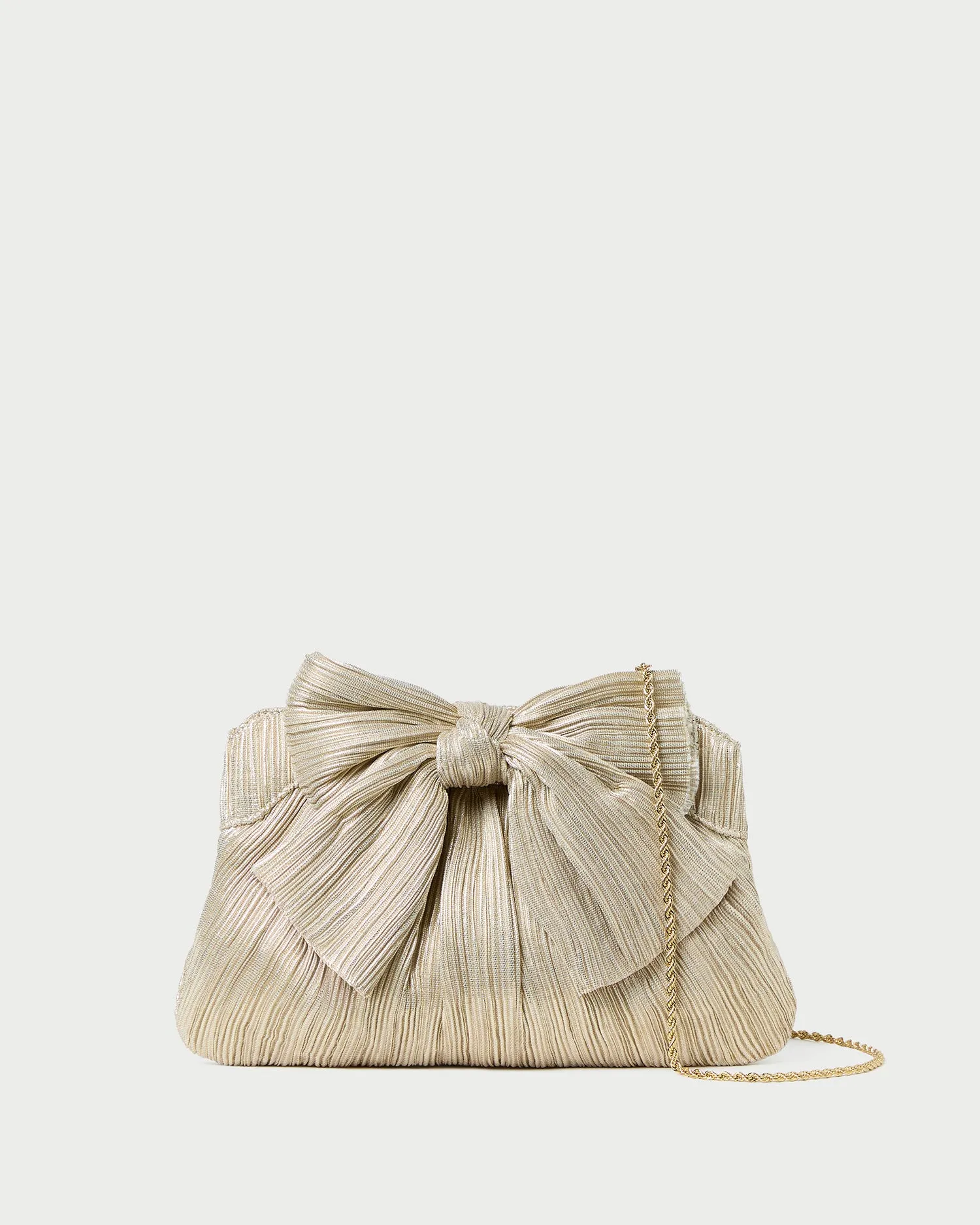 Rayne Platinum Bow Clutch Versatile handbag for outings