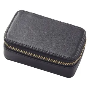Small Leather Travel Zip Top Box Lightweight Functionality