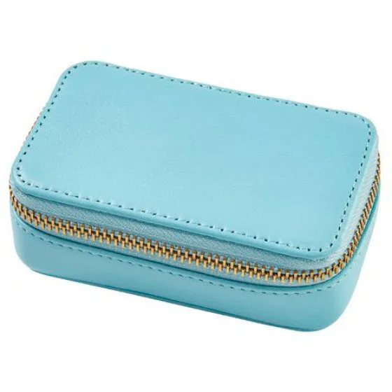 Small Leather Travel Zip Top Box Trendy Look Travel Companion