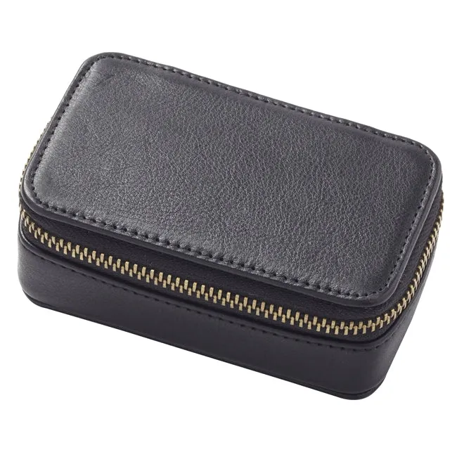 Small Leather Travel Zip Top Box Lightweight Functionality