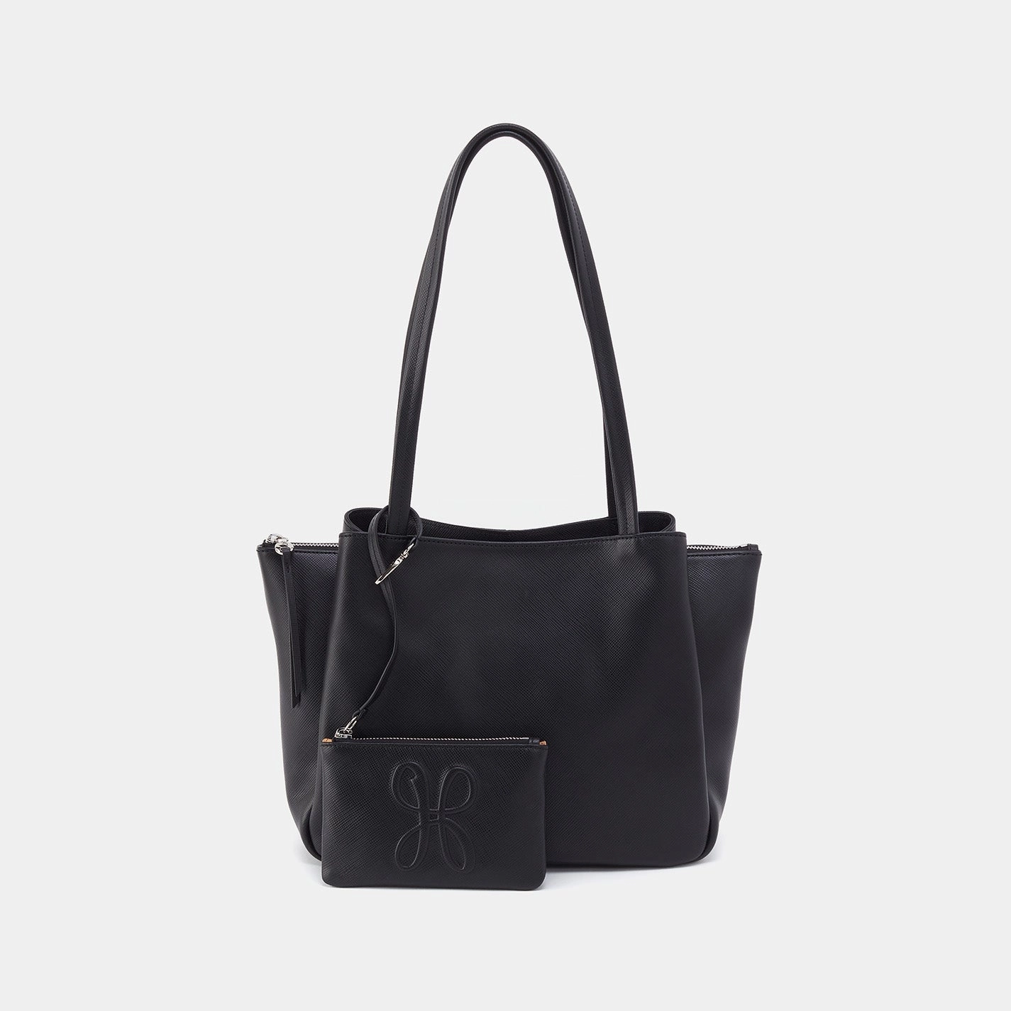 Essential Medium Tote In Soft Saffiano Leather - Black Smart Design