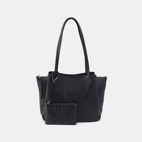Essential Medium Tote In Soft Saffiano Leather - Black Smart Design