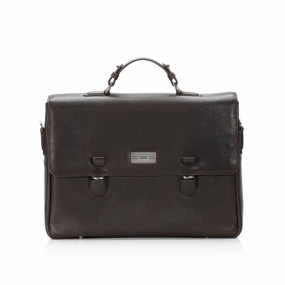 Everyday Necessity Hudson Tuck-Lock Attach?? - Dark Brown Leather Briefcase