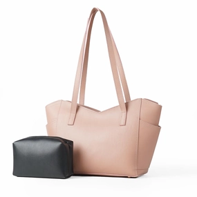 Slim Leather Convenient card keeper Land set of 2 bag peach