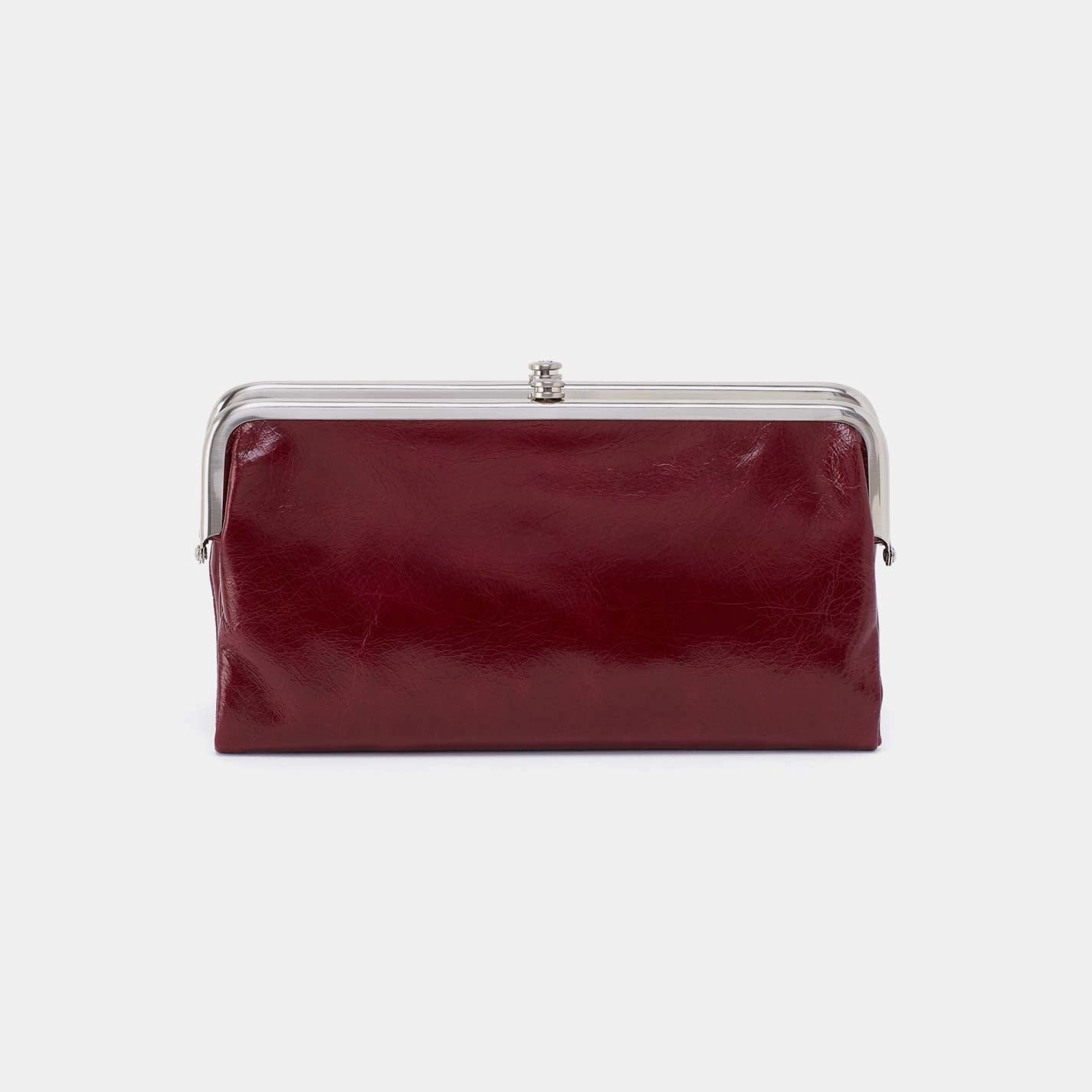 Minimal Everyday Lauren Clutch-Wallet in Polished Leather - Saddleberry