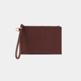 classic accessory Vida Small Pouch in Micro Pebbled Leather - Chocolate