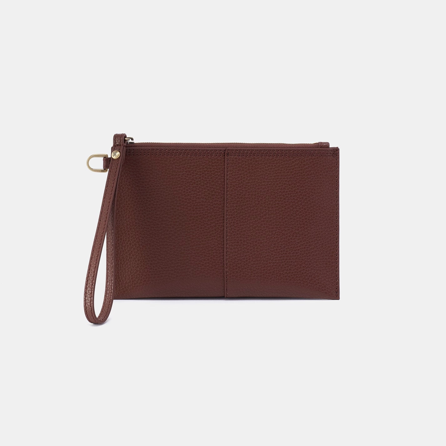 classic accessory Vida Small Pouch in Micro Pebbled Leather - Chocolate