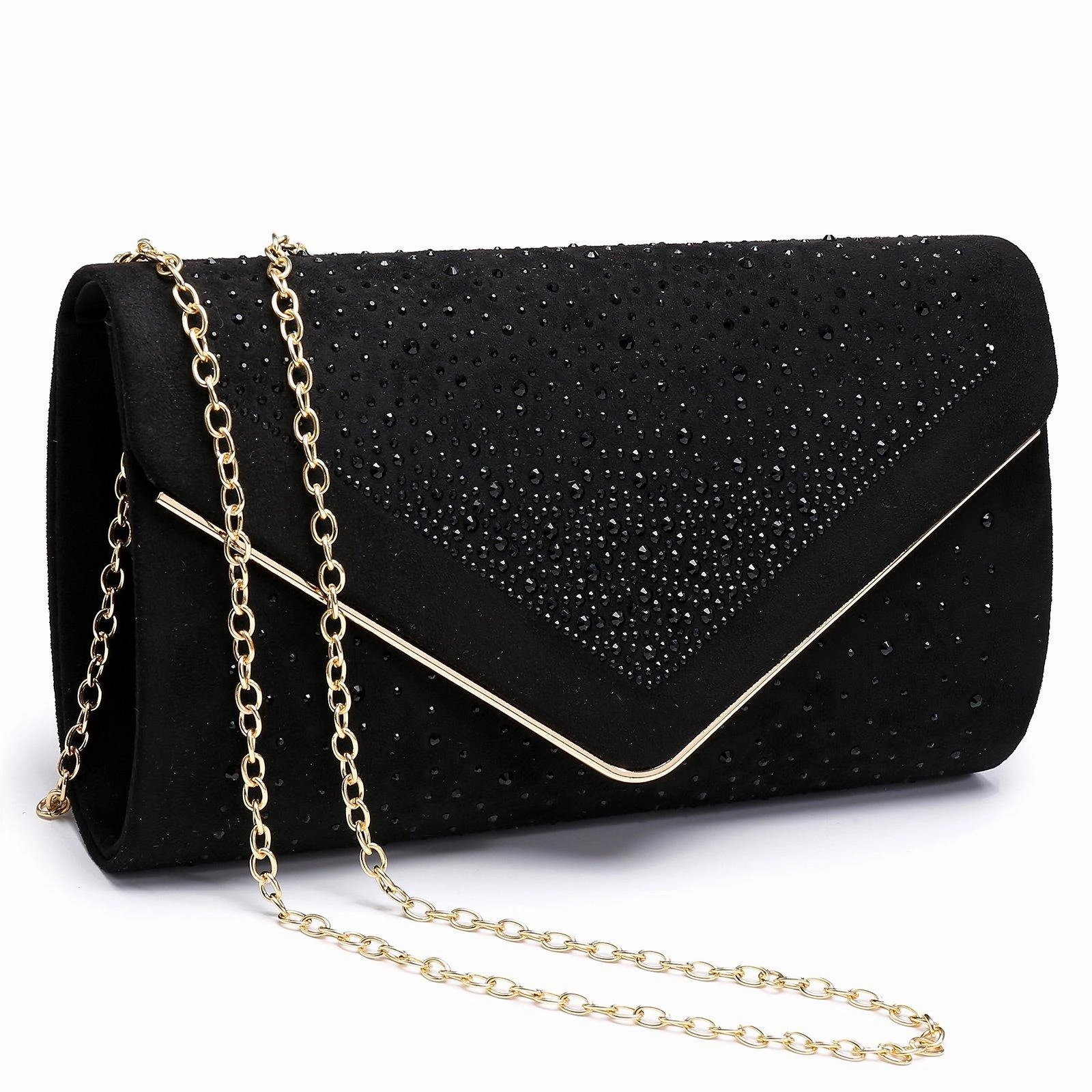 Delicate Finish Envelope Shining Rhinestone Clutch Purses for Party Wedding Purse Dasein