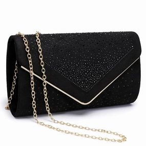 Delicate Finish Envelope Shining Rhinestone Clutch Purses for Party Wedding Purse Dasein