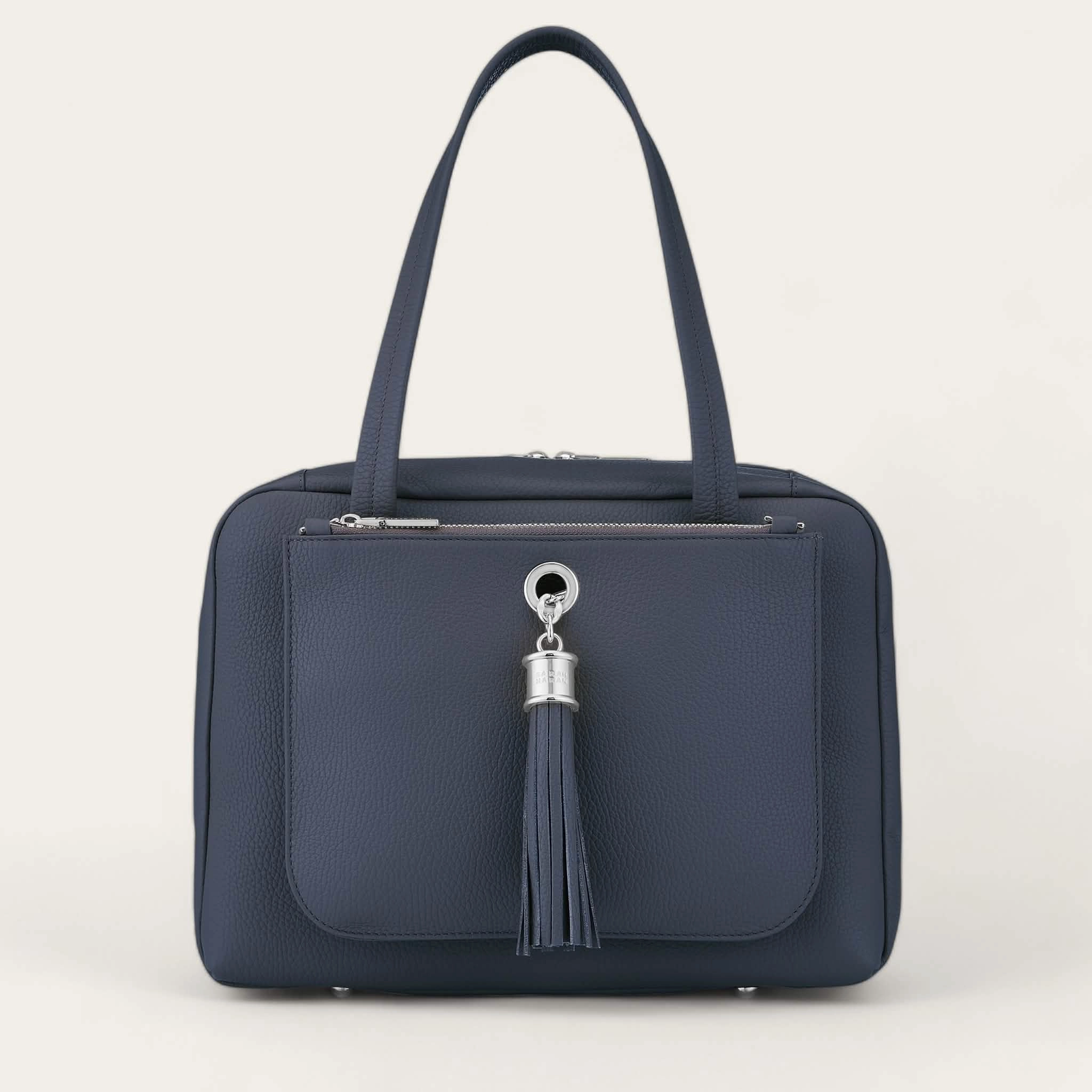 Jessica Shoulder Bag | Navy with Silver hardware Versatile Use