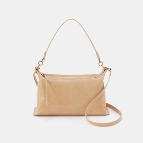 Stylish Simplicity Compact Carry Avon Shoulder Bag in Polished Leather - Desert Sand