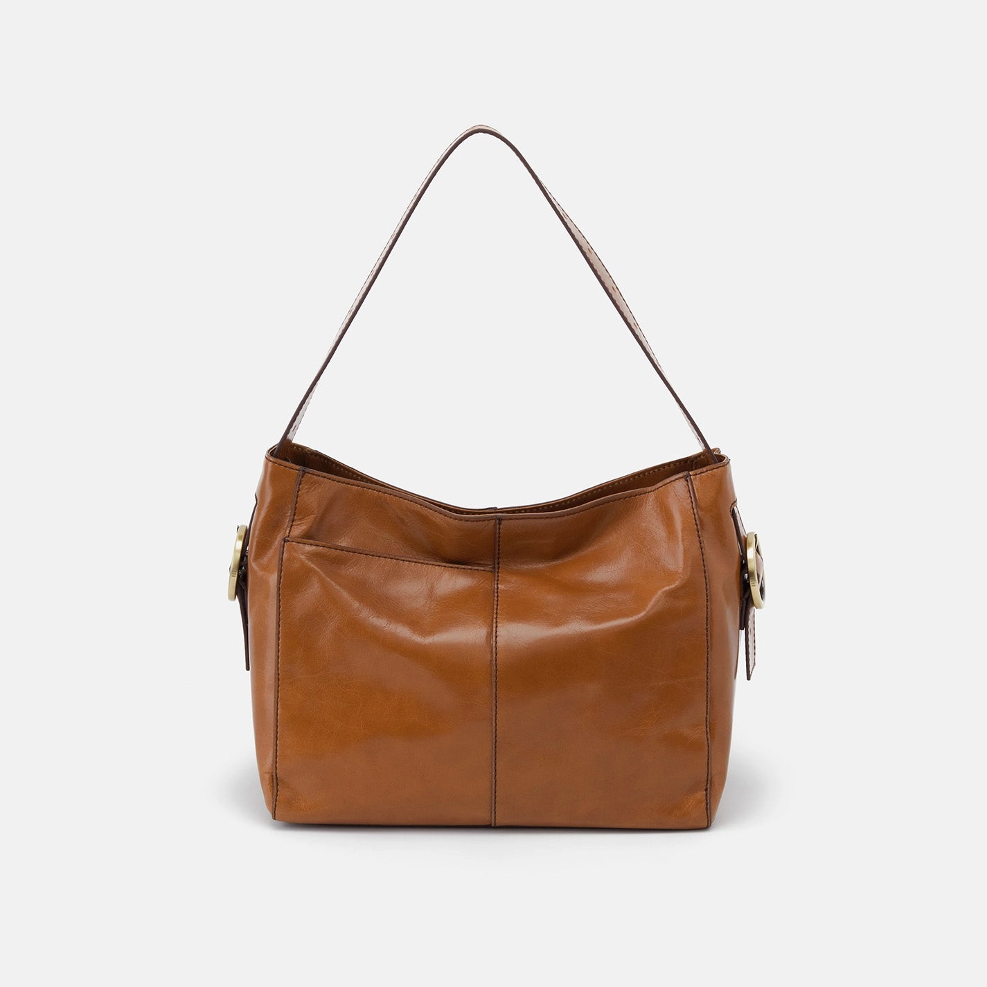 Urban Detail Render Shoulder Bag in Polished Leather - Truffle