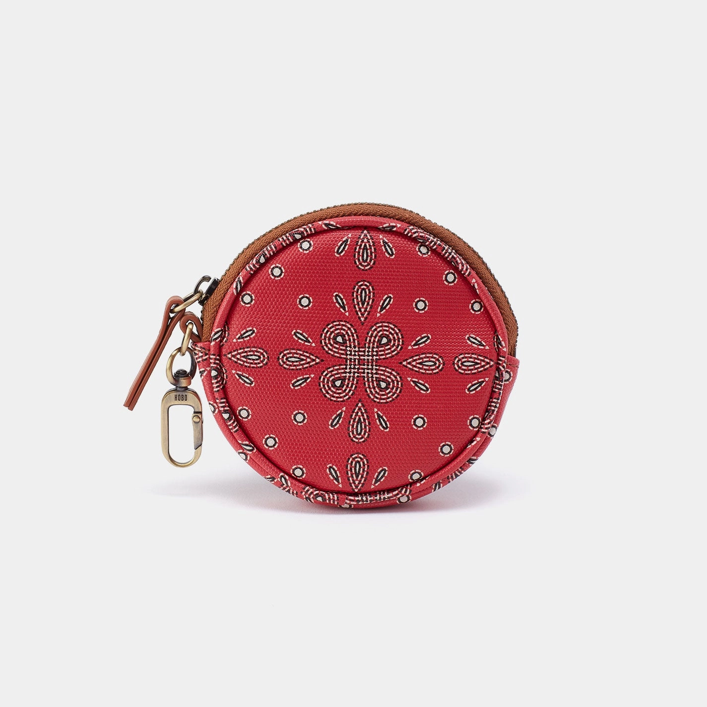 Functional Journey Revolve Small Bag Charm In Coated Canvas - Red Journey Bandana