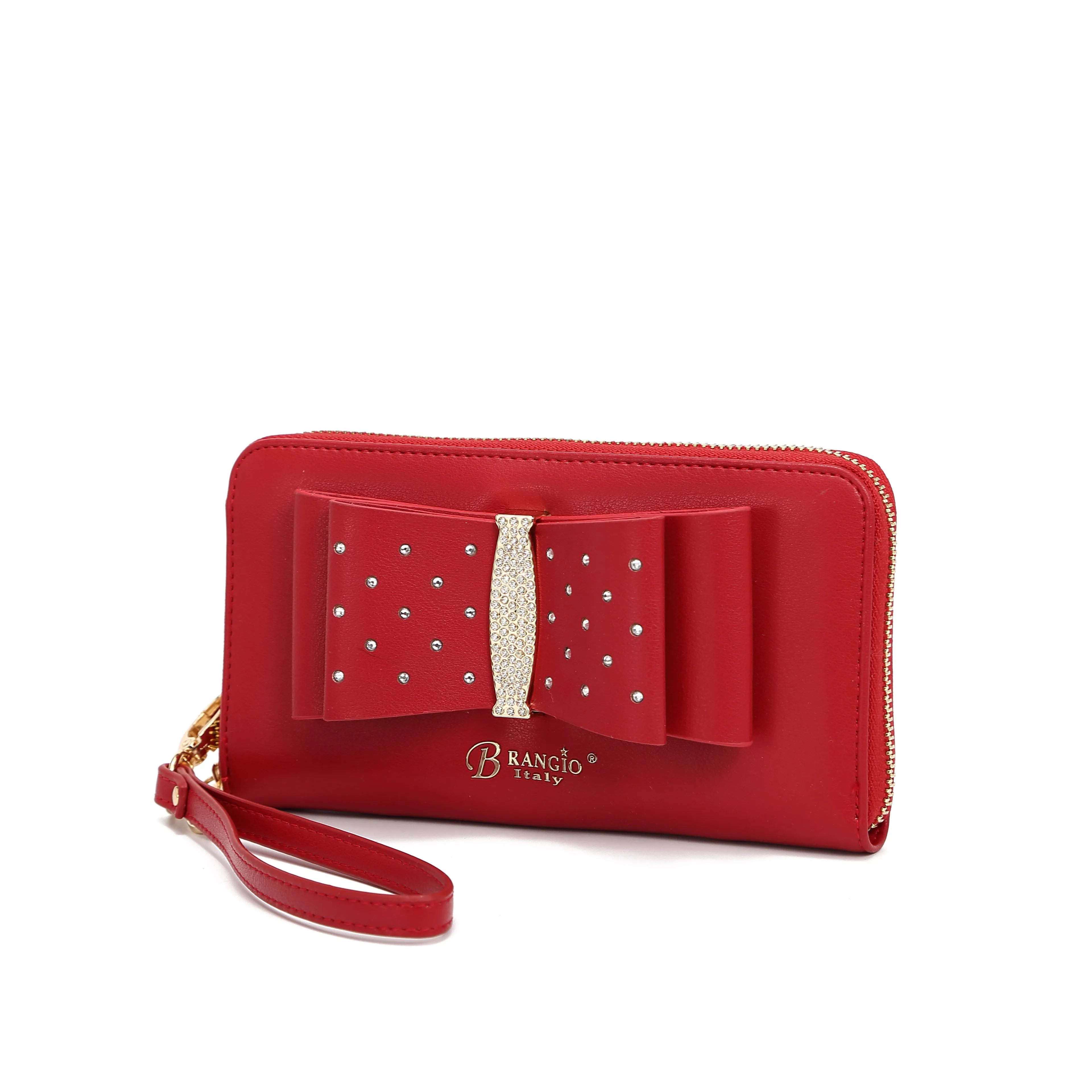 Polished Edge Ribbon Romance Multi-Pocket Rhinestone Wallet