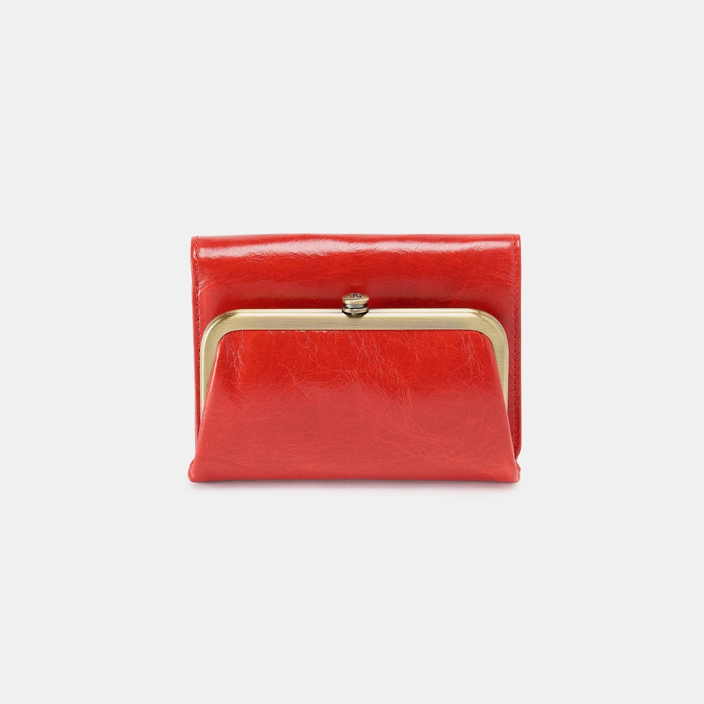 Leather texture Daily Performance Robin Compact Wallet In Polished Leather - Grenadine