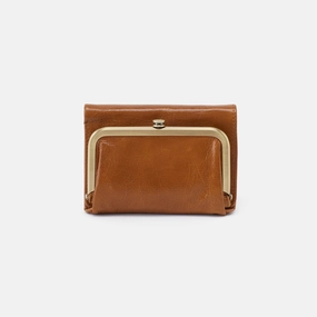 Robin Compact Wallet in Polished Leather - Truffle Minimal Elegance