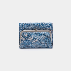 Robin Compact Wallet In Printed Leather - Boho Bandana Practical Design Secure ID holder