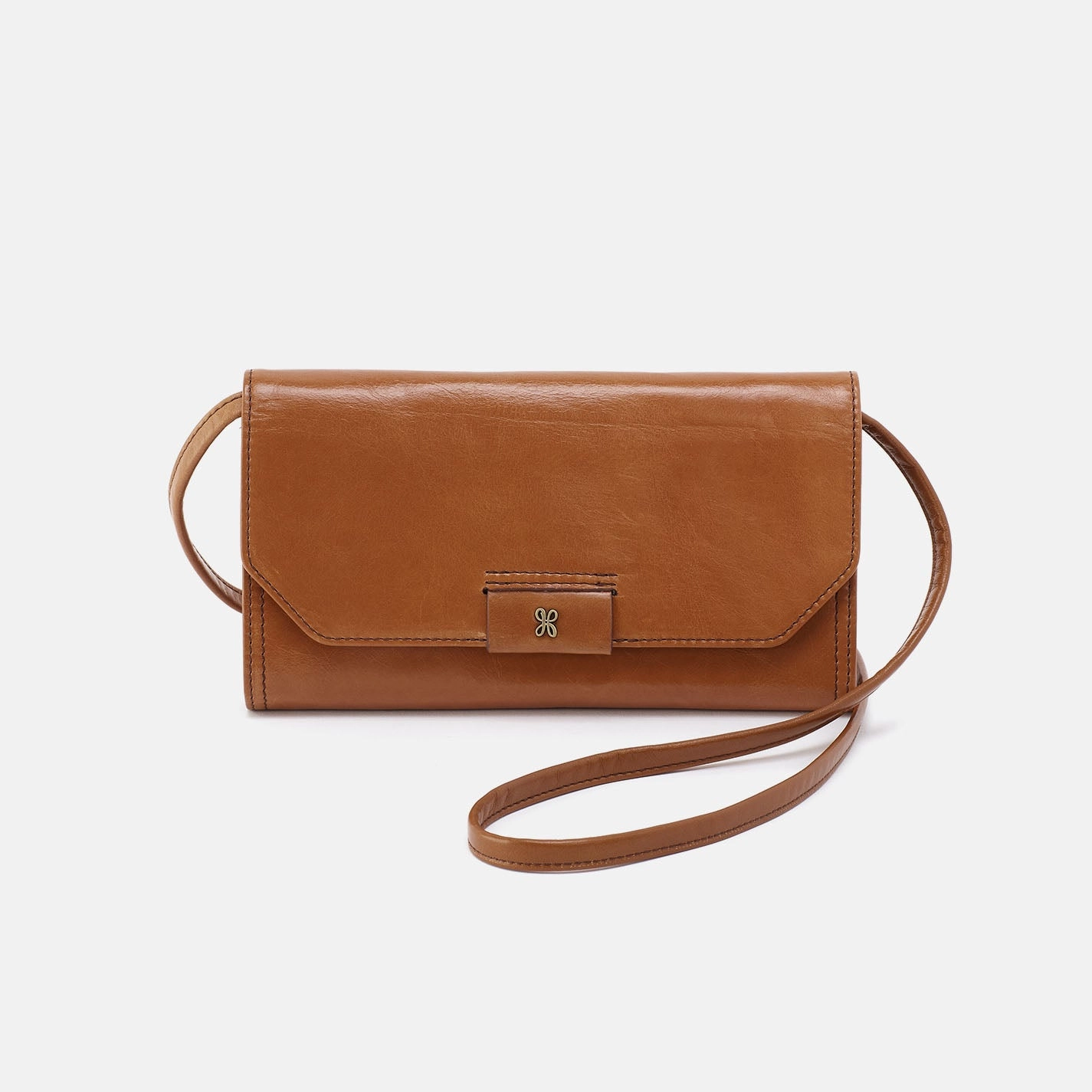 Romy Wallet Crossbody in Polished Leather - Truffle Stylish yet practical for carrying everything you need