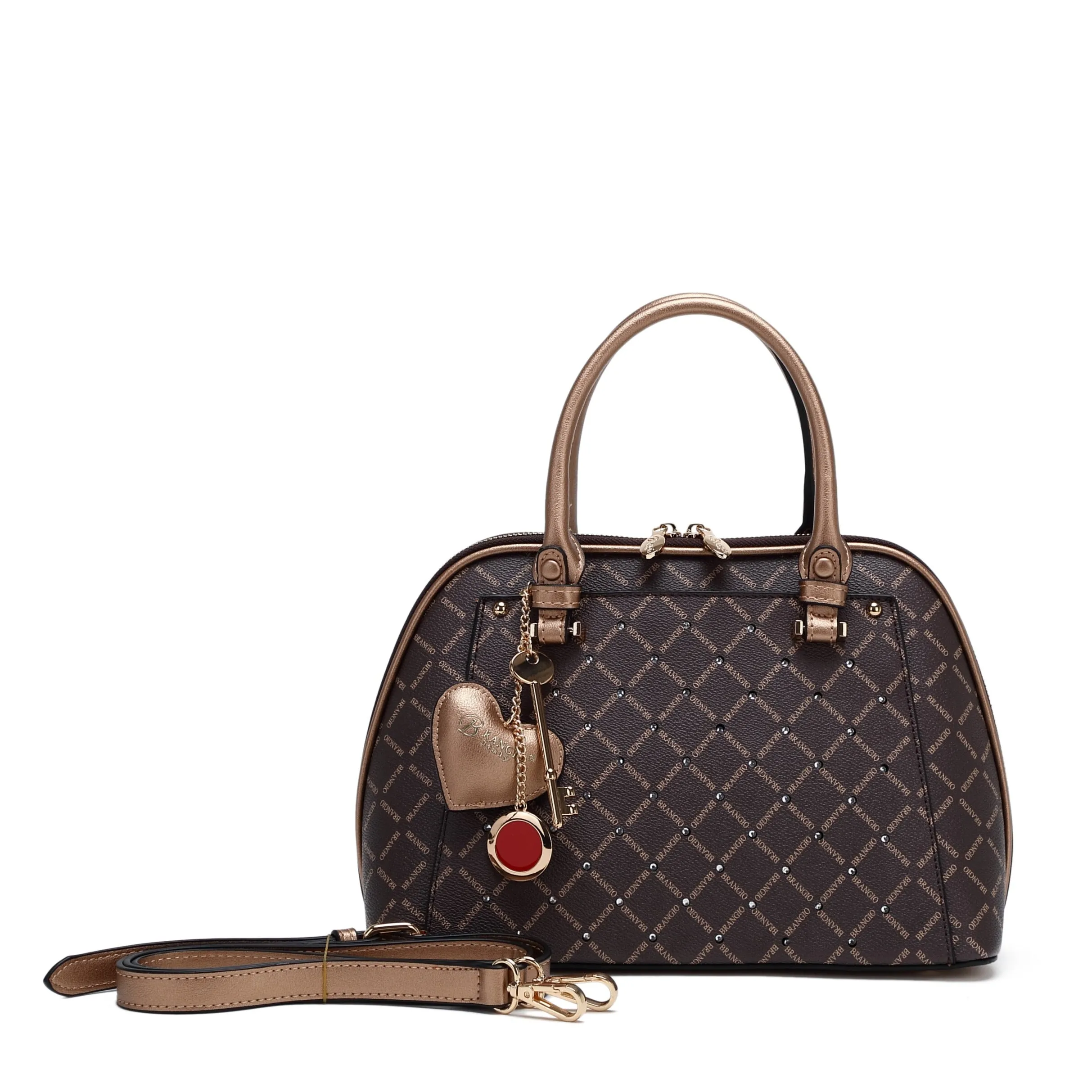 Casual Companion Ruby Heartbeat Crystal Stud Top Handle Satchel