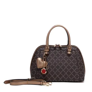 Casual Companion Ruby Heartbeat Crystal Stud Top Handle Satchel