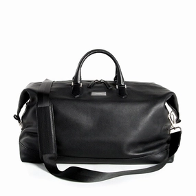 Aspen Travel Duffle Bag, Black Leather Urban Adventure