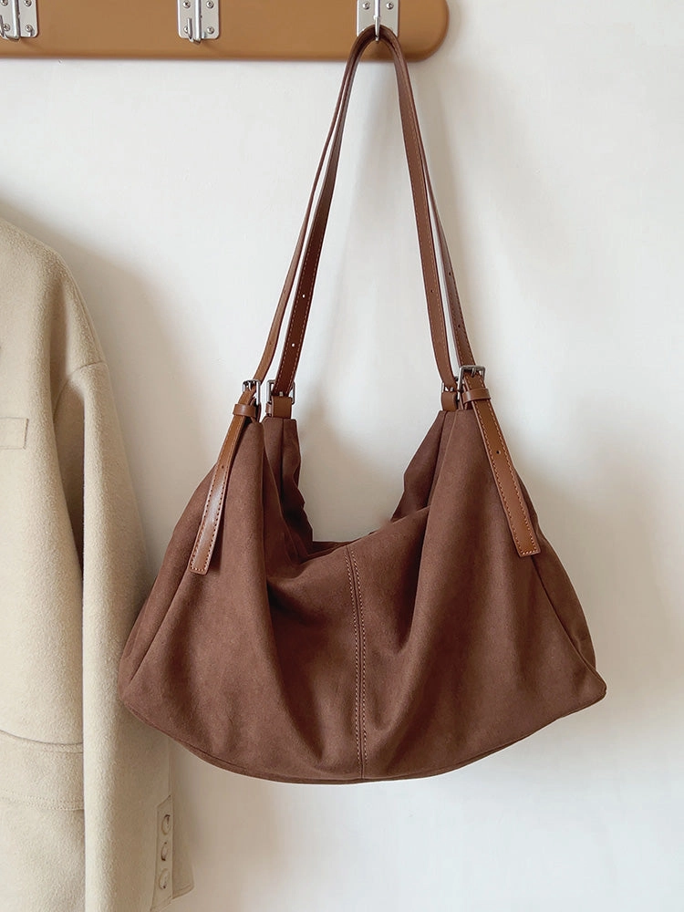 Simple Function Urban Utility Elena Handbags Soft Suede Shoulder Bag