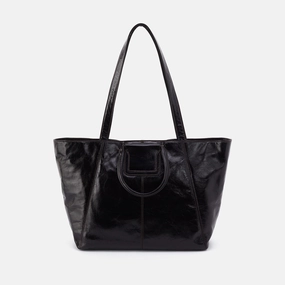 Comfort Everyday Sheila East-West Tote In Polished Leather - Black