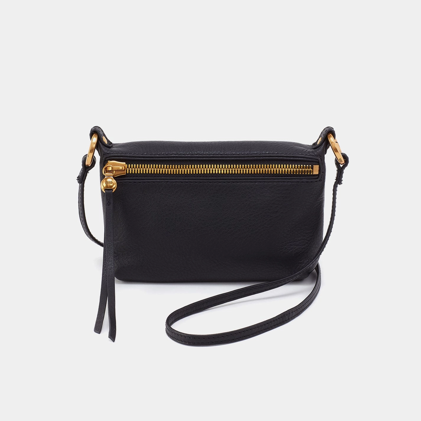 Run About Crossbody In Pebbled Leather - Black Comfort Utility