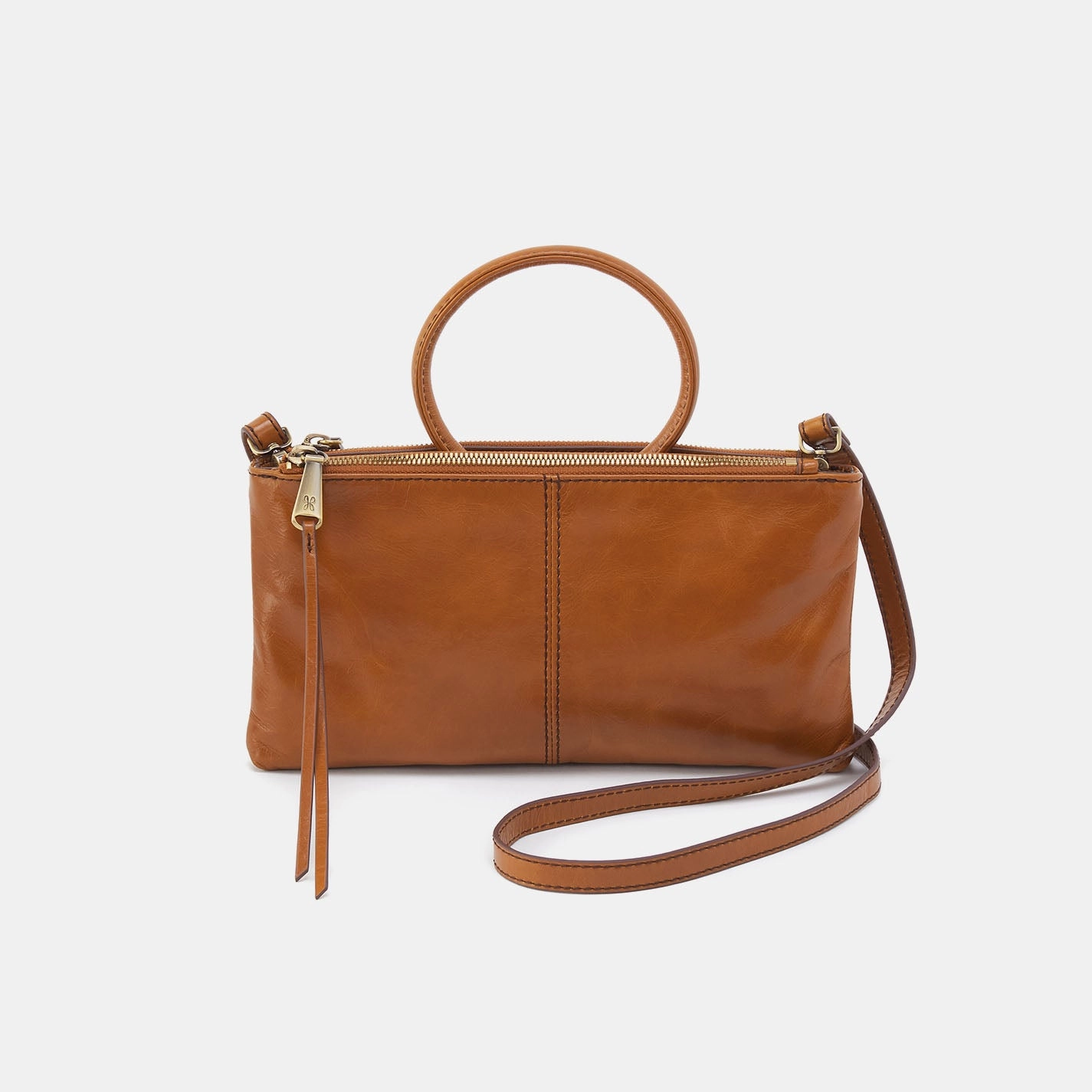 Everyday Durability Easy Access Sable Crossbody in Polished Leather - Truffle