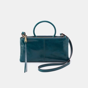 Polished Detail Sable Crossbody in Polished Leather - Wild Bluegrass