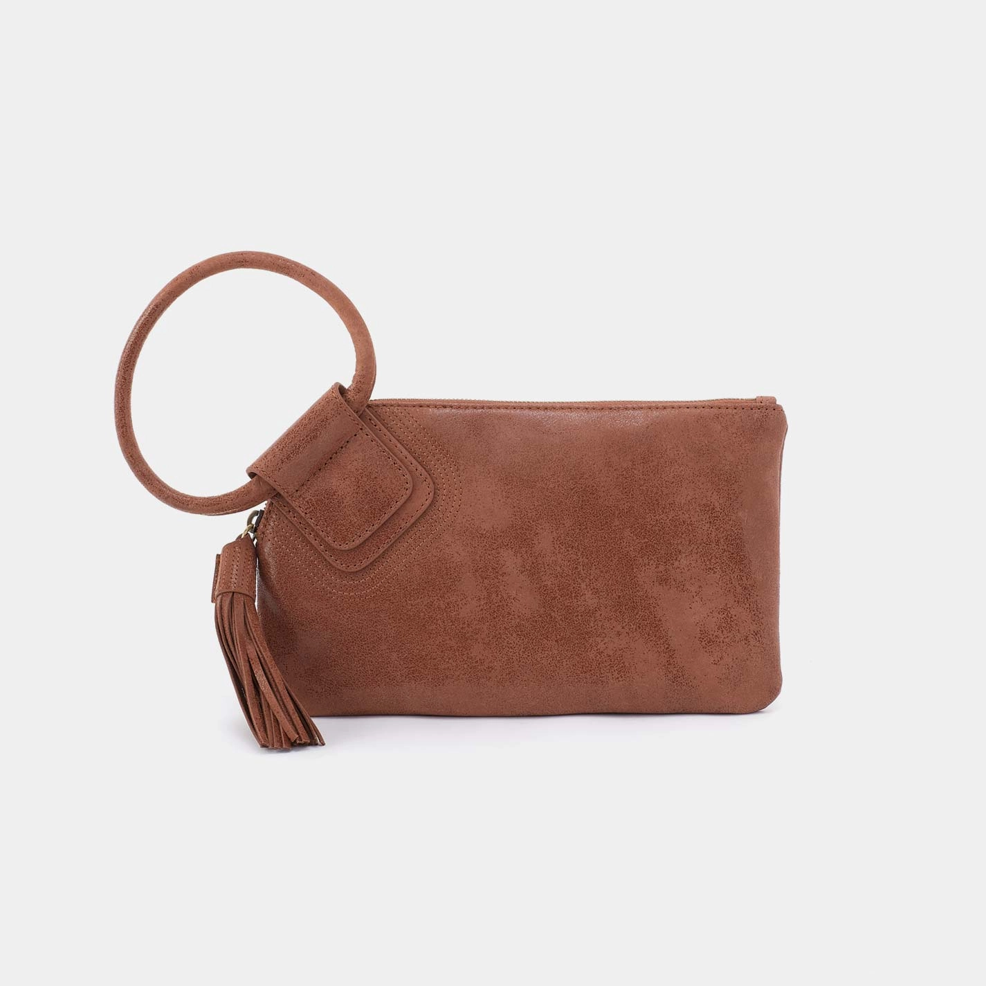 Sable Wristlet in Buffed Leather - Burnished Saddle Trendy Fashion